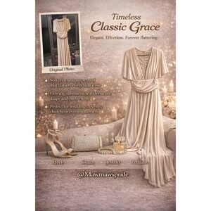 Faeriesty Women's Maxi Dress Evening Gown Beige Nude Sweetheart Neckline Medium